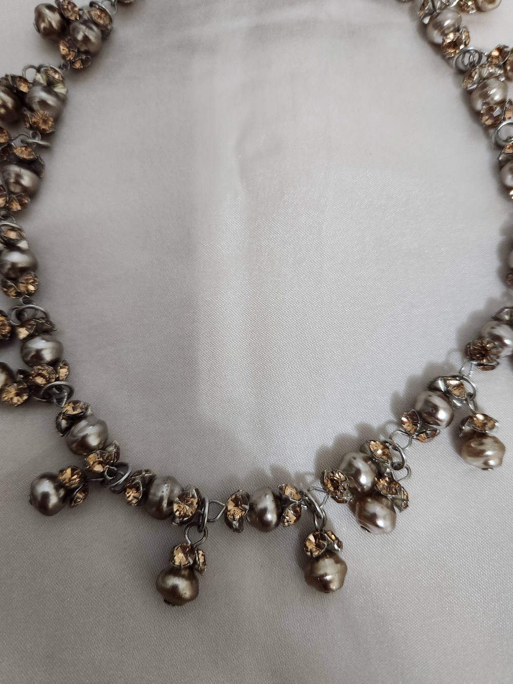 Blair Delmonico Metallic Pearl Drop Necklace in Champagne and Drop Earrings - Picture 4 of 5